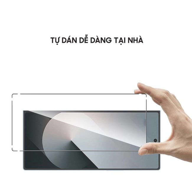 Kính cường lực Samsung Galaxy Z Fold 7 5G trong suốt full màn hình viền đen siêu mỏng nhận vân tay chính hãng HYPER+