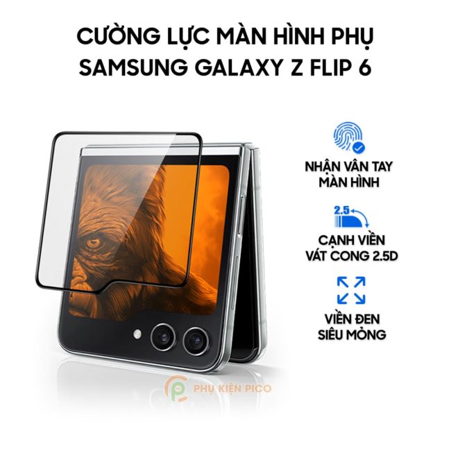 Kính cường lực màn hình phụ Samsung Galaxy Z Flip 6 5G full màn hình chống trầy xước va đập
