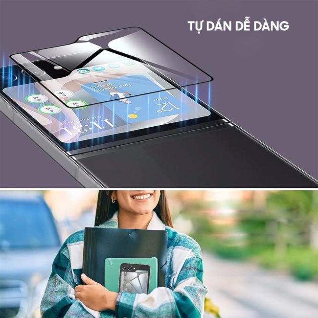 Kính cường lực màn hình phụ Samsung Galaxy Z Flip 6 5G full màn hình chống trầy xước va đập
