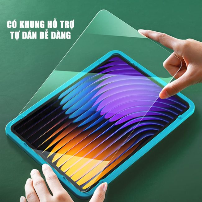 Kính cường lực Xiaomi Pad 7S Pro full màn hình chính hãng Smart Devil có khung hỗ trợ dán