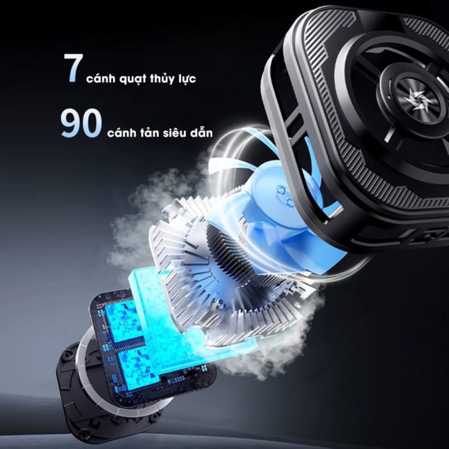 Quạt tản nhiệt điện thoại sò lạnh từ tính có ngàm kẹp rời SL39 SE V2 màn hình hiển thị nhiệt độ Led RGB Gaming