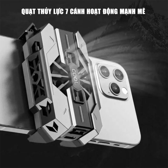 Quạt tản nhiệt điện thoại sò lạnh J42 Led RGB giảm nhiệt nhanh chơi game pubg freefire liên quân mobile