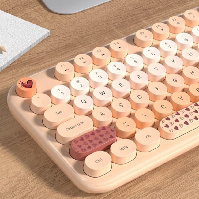 Bộ bàn phím chuột không dây cute Lovely - chuột máy tính không dây bàn phím MOFII hồng dễ thương Wireless