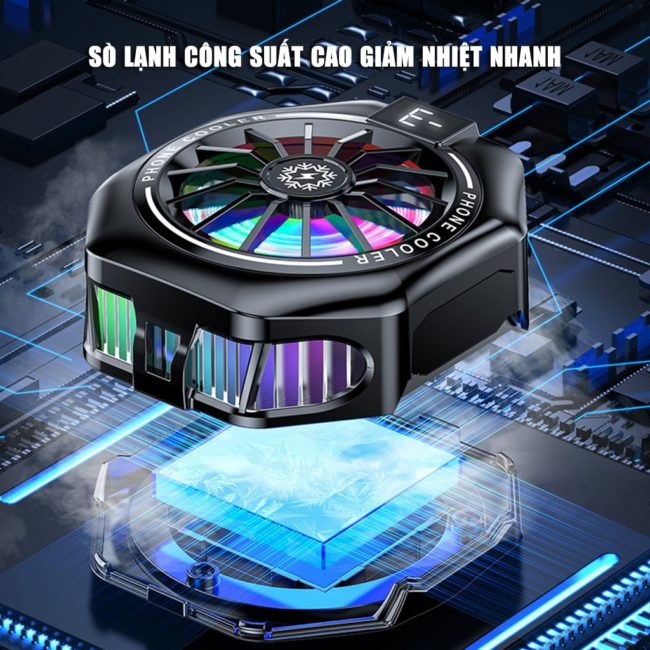 Quạt tản nhiệt điện thoại sò lạnh từ tính có ngàm kẹp rời X156 Pro Max 24W Led RGB Gaming hỗ trợ tăng FPS Game Mobile Liên Quân Pubg FF