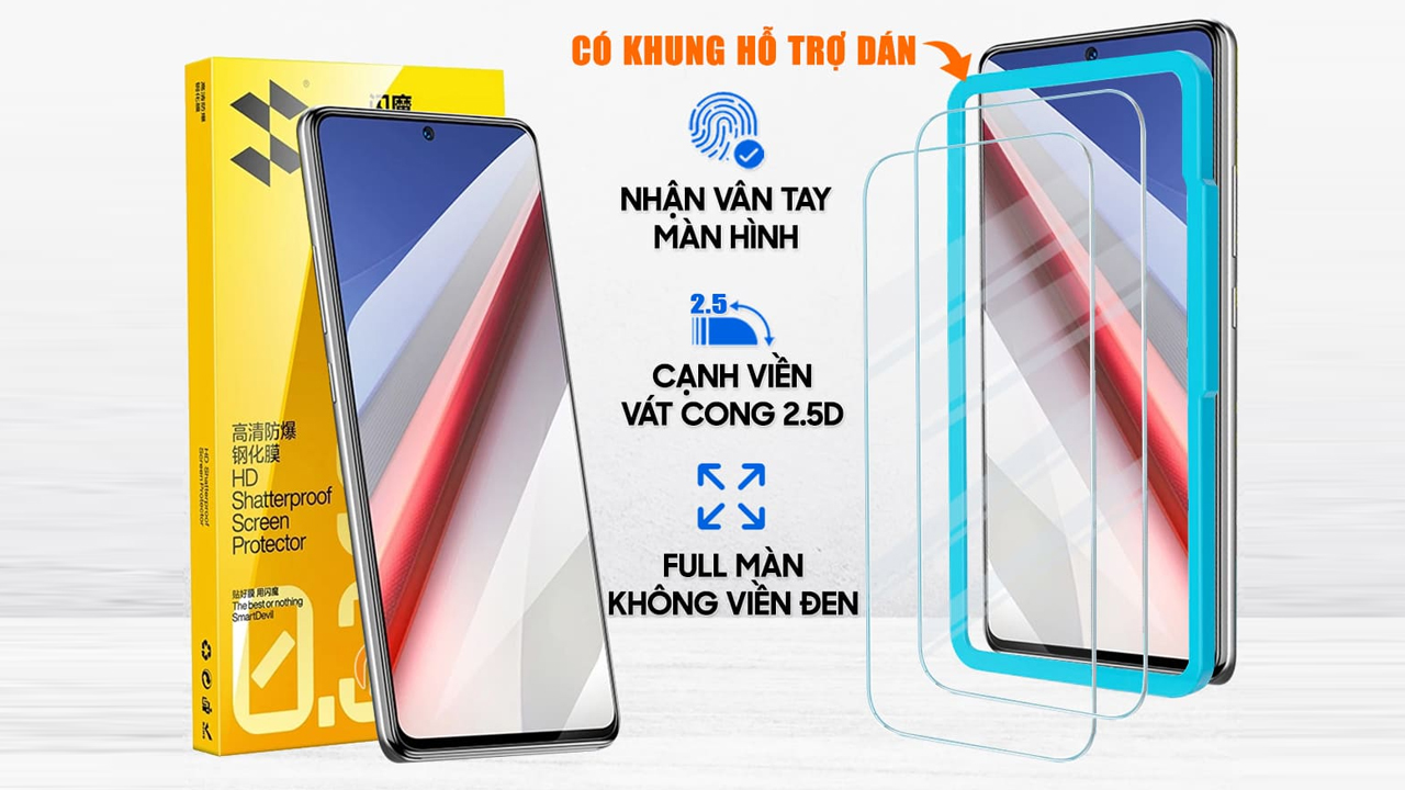 Hướng dẫn dán kính cường lực Smart Devil trong suốt có khung hỗ trợ