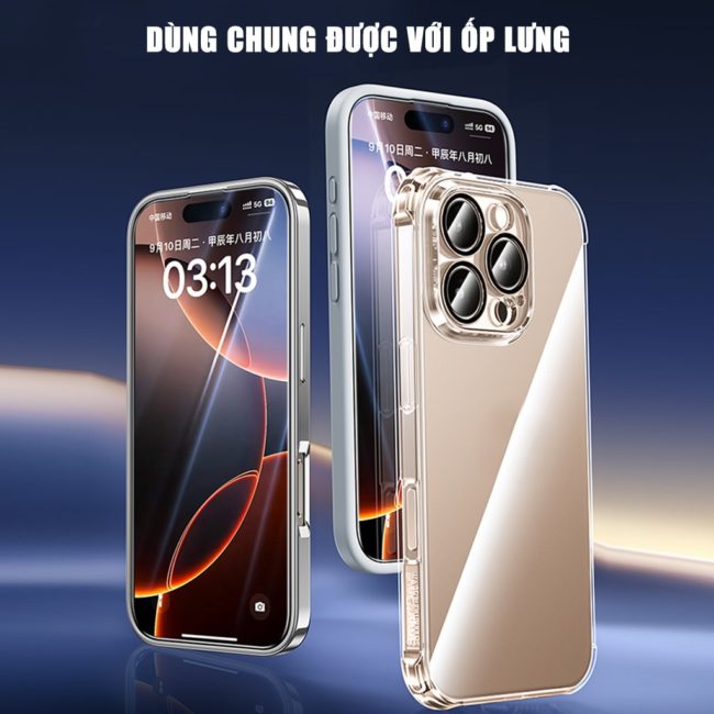 Kính cường lực Iphone 17 Pro chống chói AR Anti-Reflection full màn hình nhận vân tay Smart Devil