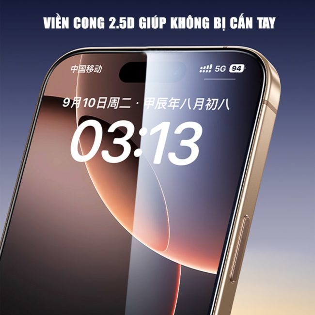 Kính cường lực Iphone 17 Pro chống chói AR Anti-Reflection full màn hình nhận vân tay Smart Devil
