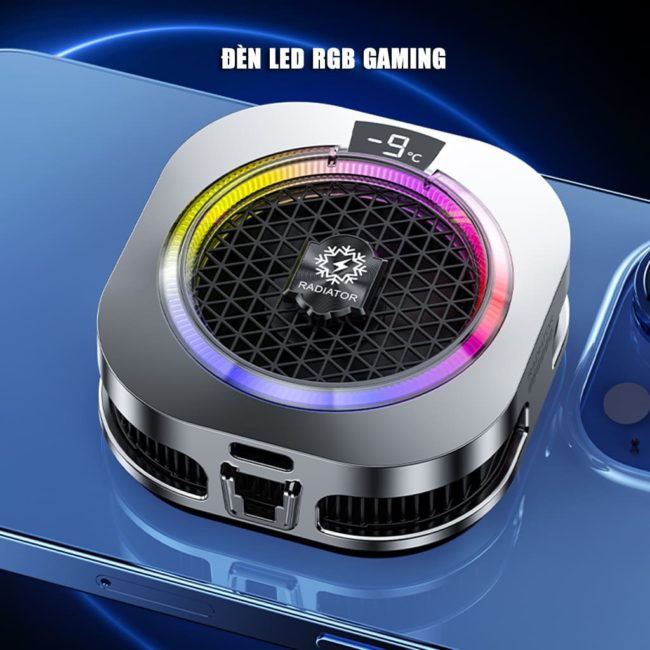 Quạt tản nhiệt điện thoại sò lạnh cao cấp TH16 Pro AI 24W kiểm soát nhiệt thông minh AI Led RGB làm lạnh không tụt FPS khi chơi game PUBG