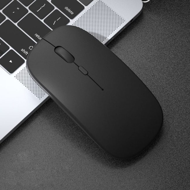 Chuột không dây Bluetooth Wireless 2.4G im lặng siêu mỏng pin sạc có đèn LED dùng làm việc chơi game văn phòng