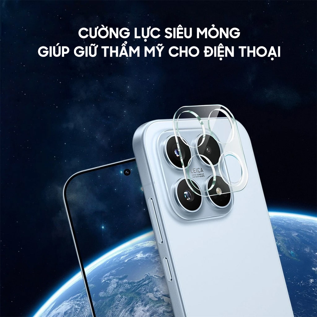 Dán camera Xiaomi 17 thấu kính nổi 3D cường lực camera Xiaomi 17 độ cứng 9H trong suốt