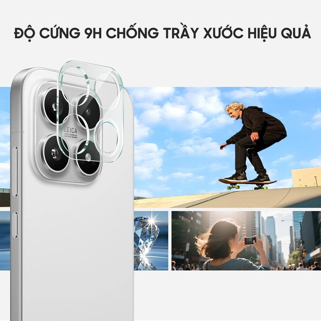 Dán camera Xiaomi 17 thấu kính nổi 3D cường lực camera Xiaomi 17 độ cứng 9H trong suốt