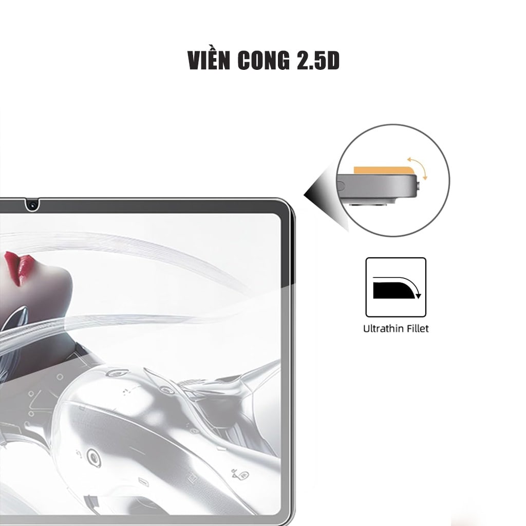 Kính cường lực Nubia Pad Pro full màn hình chính hãng Smart Devil có khung hỗ trợ dán