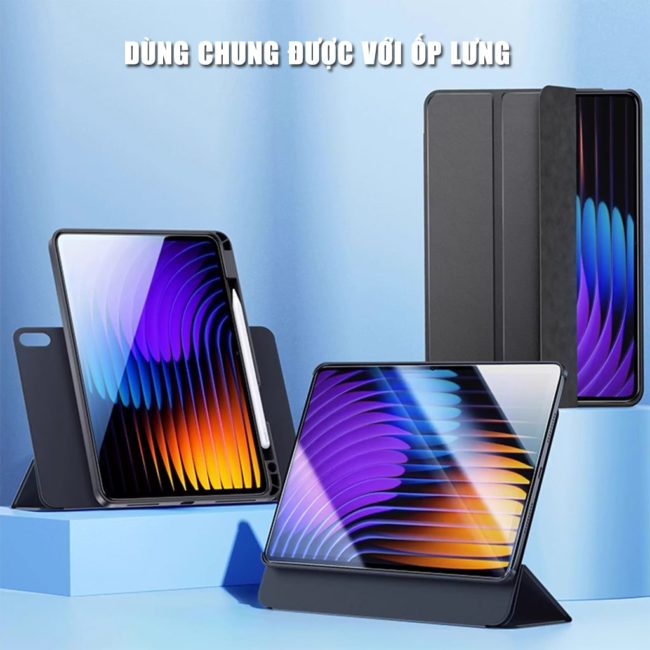 Kính cường lực Xiaomi Pad 7 full màn hình chính hãng Smart Devil có khung hỗ trợ dán