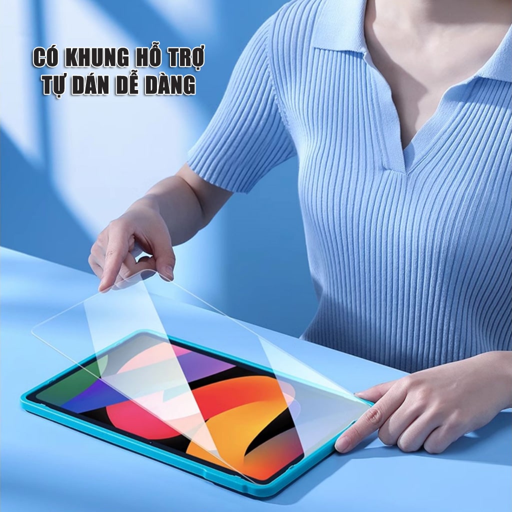Kính cường lực Xiaomi Redmi Pad Pro 2024 full màn hình Smart Devil có khung hỗ trợ dán