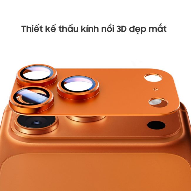 Dán camera Iphone 17 Pro khung nhôm kèm kính cường lực chống trầy xước va đập bảo vệ camera
