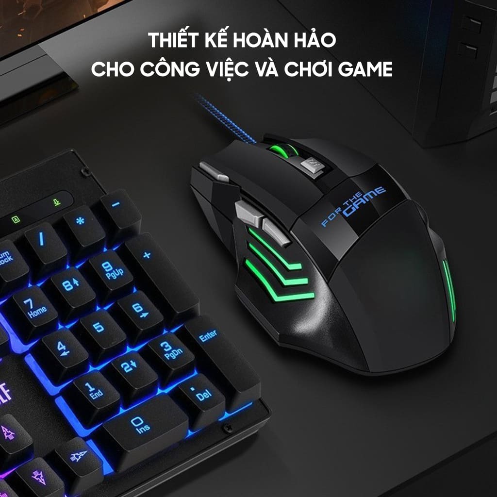 Chuột có dây Gaming G6 2400 DPI Led RGB đổi màu 7 nút bấm dây bọc dù chắc chắn chuột máy tính văn phòng chơi game giá rẻ