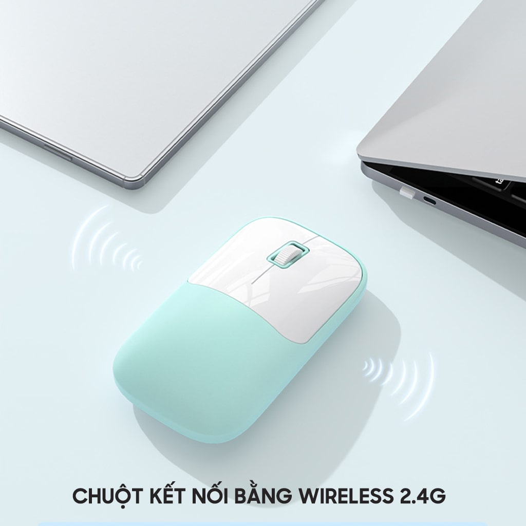 Chuột không dây C2 kết nối Wireless 2.4G pin sạc 500mAh dùng làm việc chơi game máy tính văn phòng