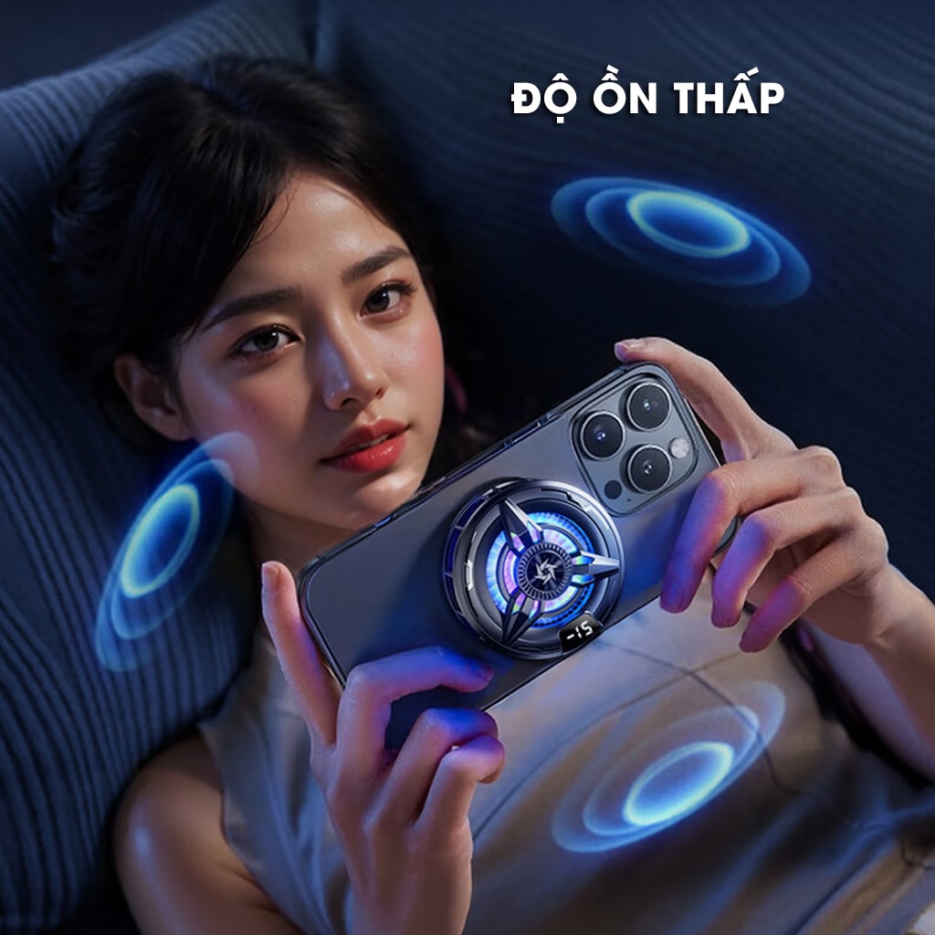 Quạt tản nhiệt điện thoại sò lạnh từ tính SL50 Pro đóng băng bề mặt có ngàm kẹp rời màn hình hiển thị nhiệt độ