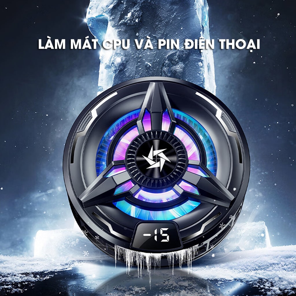 Quạt tản nhiệt điện thoại sò lạnh từ tính SL50 Pro đóng băng bề mặt có ngàm kẹp rời màn hình hiển thị nhiệt độ