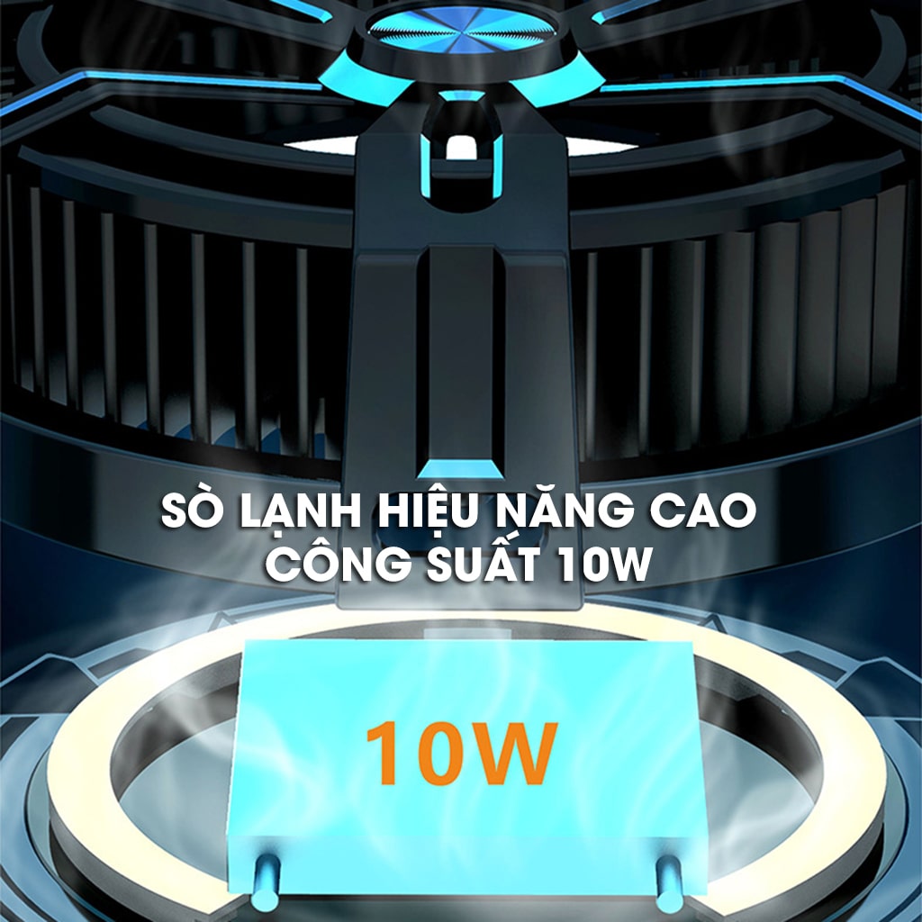 Quạt tản nhiệt điện thoại sò lạnh từ tính X12 công suất 10W Led RGB Gaming hỗ trợ tăng FPS Game Mobile Liên Quân Pubg FF