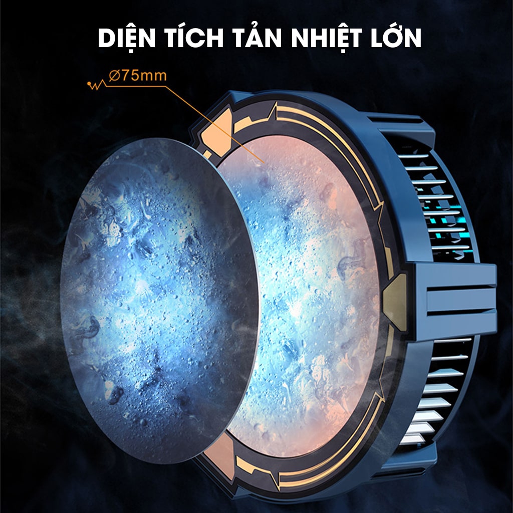 Quạt tản nhiệt điện thoại sò lạnh từ tính X12 công suất 10W Led RGB Gaming hỗ trợ tăng FPS Game Mobile Liên Quân Pubg FF