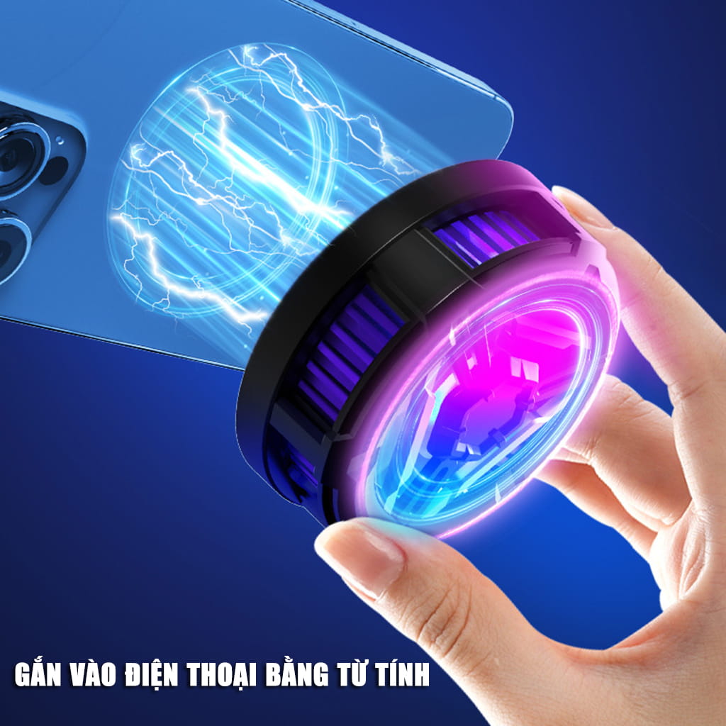 Quạt tản nhiệt điện thoại sò lạnh từ tính S10 Led Gaming hỗ trợ tăng FPS Game Mobile Liên Quân Pubg Free Fire