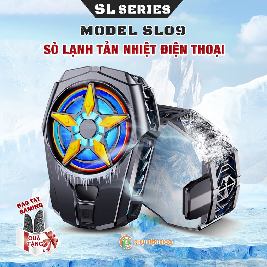 Quạt tản nhiệt điện thoại sò lạnh SL09 giá rẻ giảm nhiệt nhanh hỗ trợ tăng FPS Gaming Liên Quân PUBG FF