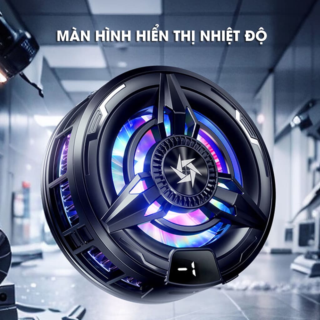 Quạt tản nhiệt điện thoại sò lạnh từ tính SL50 có ngàm kẹp rời hiển thị nhiệt độ giá rẻ giảm nhiệt nhanh hỗ trợ tăng FPS Gaming